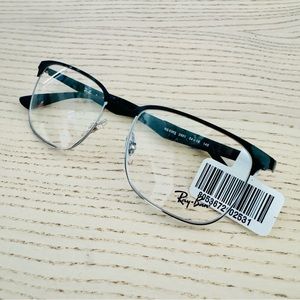 Brand New!! Ray Ban Eyeglasses RX6363 2861 54/18/145 Black On Silver